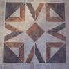 Geo Pinwheel Tile Design:  This is a 2'x2', 3 color geometric design that needs no border.  SOLD.  Approximate price $250.**
